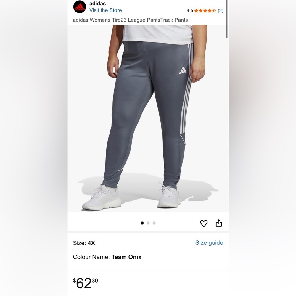 Adidas Women's Pants 4XL NWT Tiro23 League Track Pants - Gray MSRP$50